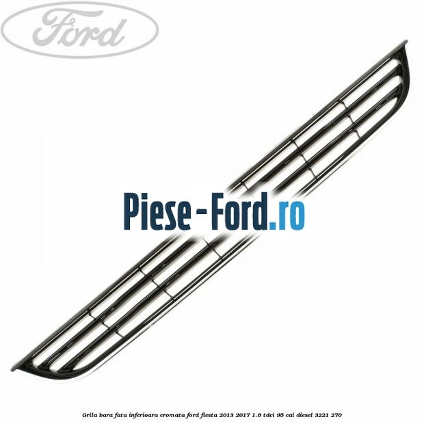 Grila bara fata inferioara cromata Ford Fiesta 2013-2017 1.6 TDCi 95 cai
